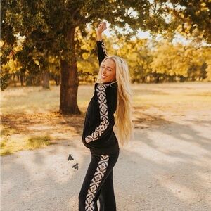 Black and White Patterned Tracksuit